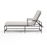 La Jolla Double Chaise in Canvas Skyline w/ Self Welt SW401-99-14091 Sunset West