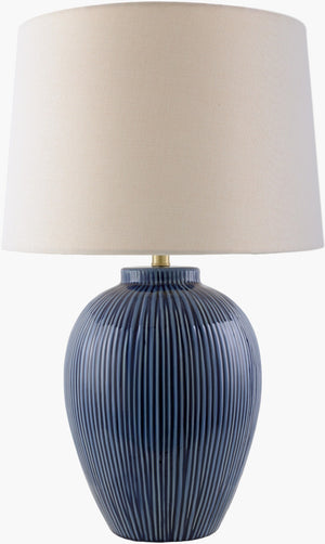 Surya Opio Handcrafted Ceramic Table Lamp with Linen Shade for Bedroom or Console OPI-003