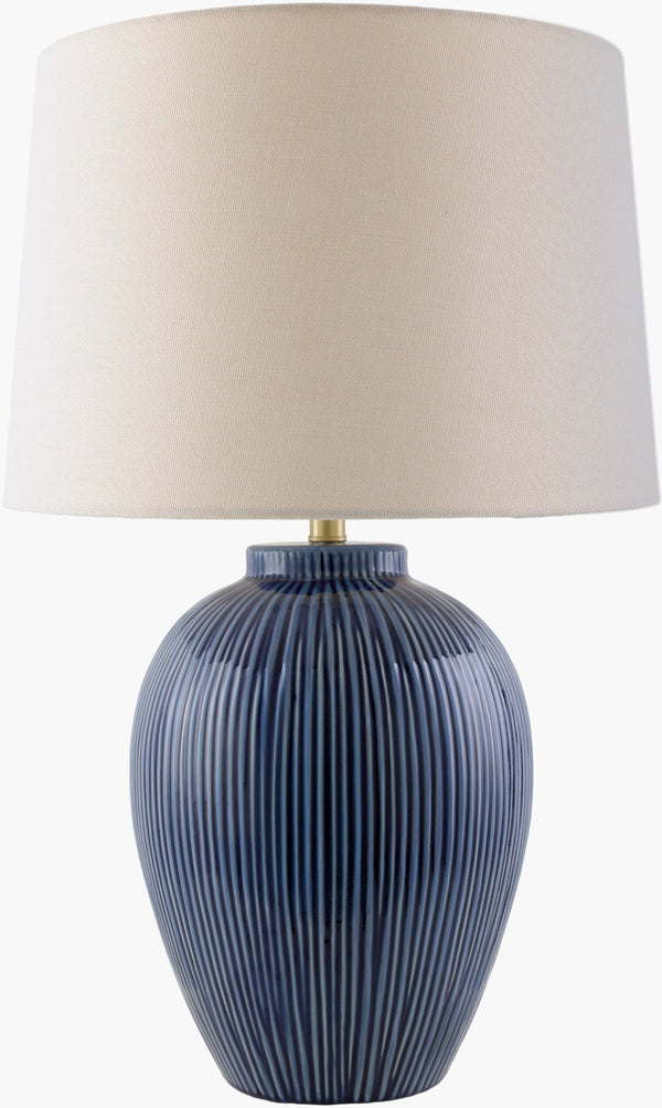 Surya Opio Handcrafted Ceramic Table Lamp with Linen Shade for Bedroom or Console OPI-003