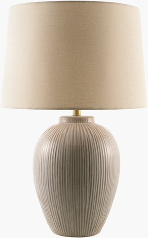 Surya Opio Hand-painted Ceramic Table Lamp with Linen Shade and Iron Base for Living Rooms OPI-005