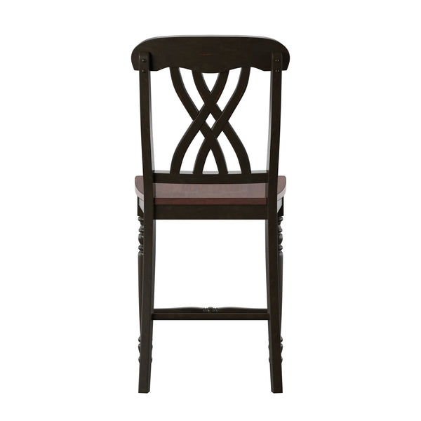 Homelegance By Top-Line Antonio Antique Two-Tone Counter Height Chairs (Set of 2) Black Rubberwood