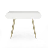 Christopher Knight Home® - Noble House - Dehaviland Modern Faux Wood Vanity Table, White And Champagne Gold