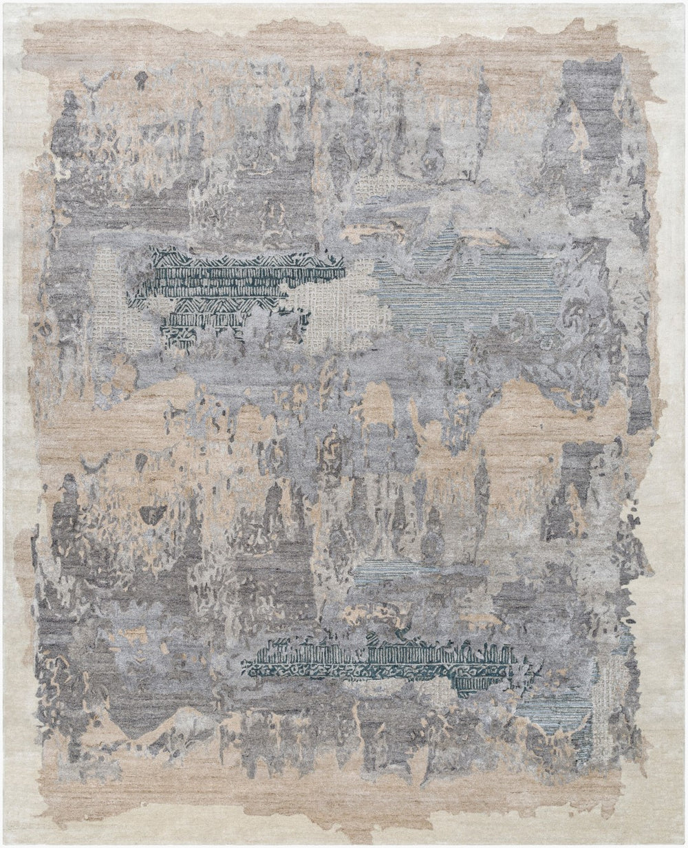 Surya Opulence 2' X 3' Handmade Rug - Luxurious Hand-woven Design In Viscose & Wool For Elegant Spaces Pewter Viscose,Wool Opl2302-23