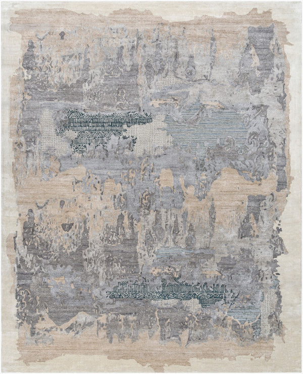 Surya Opulence 2' X 3' Handmade Rug - Luxurious Hand-woven Design In Viscose & Wool For Elegant Spaces Pewter Viscose,Wool Opl2302-23