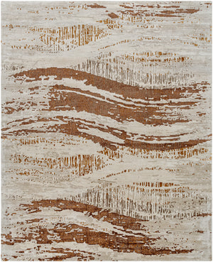 Opulence OPL-2306 9' x 12' Handmade Rug OPL2306-912  Warm Grey, Prairie Dust, Brick, Dark Brown Surya