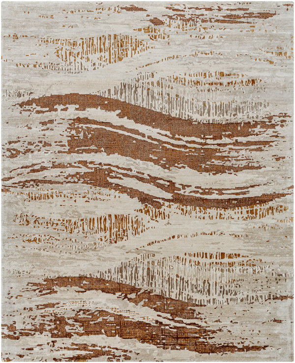 Opulence OPL-2306 9' x 12' Handmade Rug OPL2306-912  Warm Grey, Prairie Dust, Brick, Dark Brown Surya