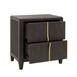 West End Loft 2-Drawer Nightstand with USB-C Outlets Brown with Tuxedo Finish P361140 Pulaski Furniture