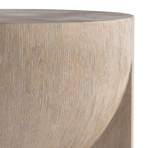 Bernhardt Bernhardt Loggia 22" Round Side Table — Sculptural Wood-Grain Resin Basin Top, Aria Finish Durable 345129