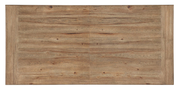 Hooker Furniture Vineyard Pecky Hickory Rectangle Dining Table With Sonoma Finish, Trestle Base & Two 20" Leaves 6952-75217-80