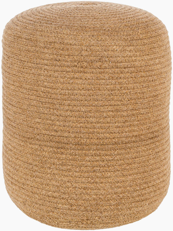 Surya Poppy Hand-woven 16" Outdoor Pouf - Stylish Recycled Pet Yarn, Durable & Easy To Clean For Patios Tan Recycled Pet Yarn,Recycled Pet Yarn,Polybeads Oppf004-161616