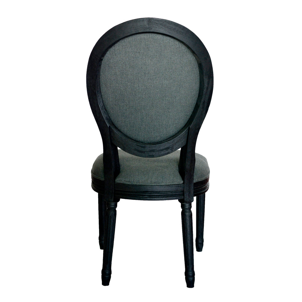 English Elm Christopher Knight Home® - ROUND Round Back Chair Set with French Country Fabric, Floral & Chevron Accents, Rubberwood Legs Dark Gray 62529.00DGRY