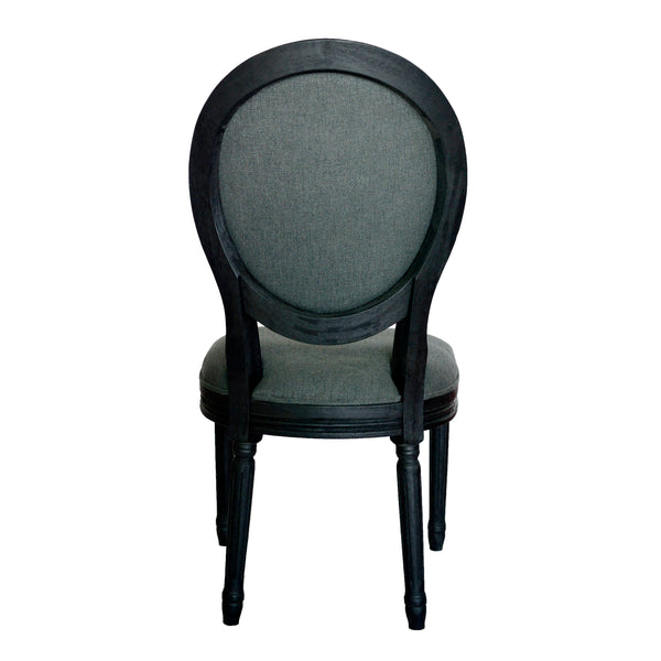 English Elm Christopher Knight Home® - ROUND Round Back Chair Set with French Country Fabric, Floral & Chevron Accents, Rubberwood Legs Dark Gray 62529.00DGRY