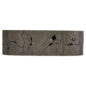 Bernhardt Bernhardt Teak Trinidad Outdoor Cocktail Table — 54" Oval Smoked Truffle Top, Mitered Edge Design X07016