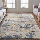 Feizy Rugs Everley Wool Hand Tufted Casual Rug Gray/Yellow/Blue 12' x 15'