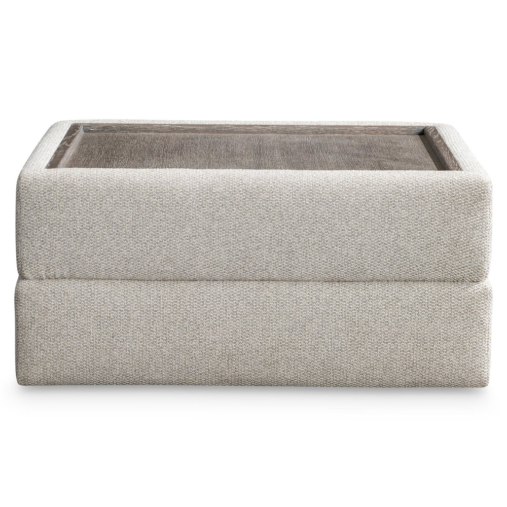 Bernhardt Bernhardt Vista Fabric Tray Ottoman With Removable Puma Cerused Tray, Plush Upholstery, 38"W X 18"H - Made to Order P4000A