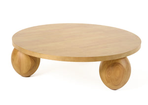 VIG Furniture Modrest Optima - Modern Natural Rubberwood Round Coffee Table VGHM-TB034L05-COF