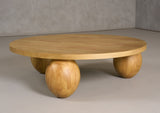 VIG Furniture Modrest Optima - Modern Natural Rubberwood Round Coffee Table VGHM-TB034L05-COF