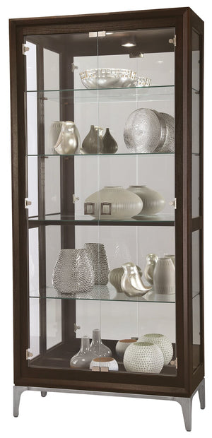 Hekman Furniture 680692 Sheena Curio Cabinet - Elegant Aged Mocha Display With Adjustable Shelves & Interior Lighting Aged Mocha Sheena Curio Cabinet 680692