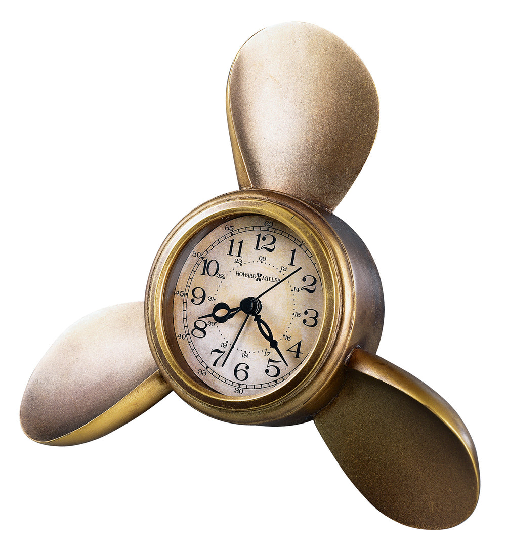 Hekman Furniture 645525 Nautical Propeller Alarm Clock - Antique Brass Table Clock With Quartz Movement & Unique Design  Propeller Alarm Tabletop Clock 645525