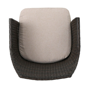 English Elm Christopher Knight Home® - KENNETHCHAIR Stylish PE Rattan Dining Chair Set of 2 with Powder-Coated Iron Frame and Water-Resistant Cushions Brown Multi 61209.00CMBN