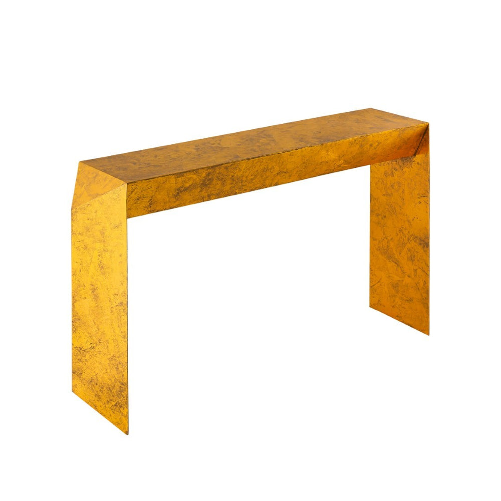 Pasargad Home Katya Gold Foil Console Table - Bold Modern Design For Stunning Living Room Style Gold Iron Prr-039gl