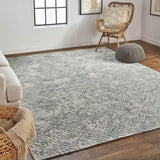 Feizy Rugs Elias Viscose/Wool Hand Loomed Casual Rug Gray 12' x 15'