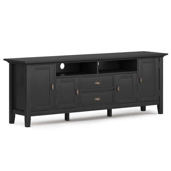 English Elm Redmond 72" Handcrafted Tv Media Stand - Elegant Black Finish With Ample Storage & Cable Management B136P159536-GIGA
