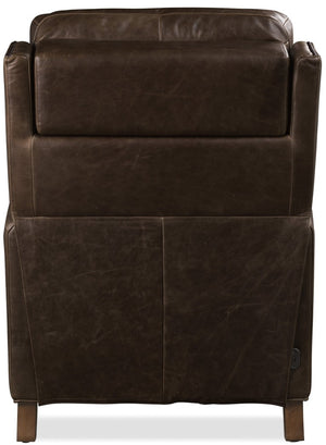Hooker Furniture Jacklyn Aniline Top Grain Leather Power Recliner With Pop-Up Headrest, Nailhead Trim & Bustle Back Brown RC822-PH-029