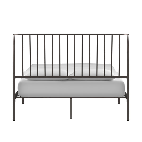 Homelegance By Top-Line Dante Metal Platform Bed with Curved Metal Headboard Dark Bronze Metal