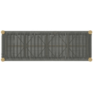 English Elm Dahlia - Elegant Grey Bench For Indoor & Outdoor Use, Weather-Resistant Acacia Wood & Rope Design B136P159357