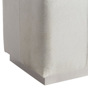 Bernhardt Bernhardt Aspen Hair-On-Hide Ottoman With Brushed Stainless Base — Modern Compact Seat/Accent Piece N2401O