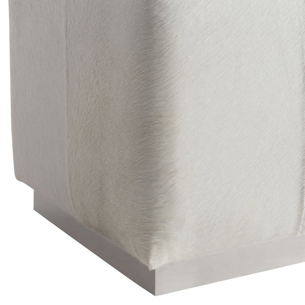 Bernhardt Bernhardt Aspen Hair-On-Hide Ottoman With Brushed Stainless Base — Modern Compact Seat/Accent Piece N2401O