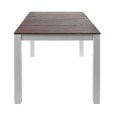 Christopher Knight Home® - Noble House - Bali Outdoor Dark Brown Finished Acacia Wood Dining Table with White Finished Legs