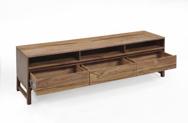 Porter Designs Porter Urban Solid Sheesham Wood Tv Stand - Modern Design, Sustainable, Natural Finish For Home Elegance Brown Wood 06-117-03-1436