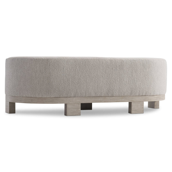 Bernhardt Bernhardt Demilune Prado Bench In Tawny – Curved Upholstered Seating, Exposed Wood Frame, Stable Support 324508A