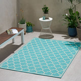 Christopher Knight Home® - Noble House - Eupora 5'3" X 7' Indoor Area Rug, Teal and Ivory