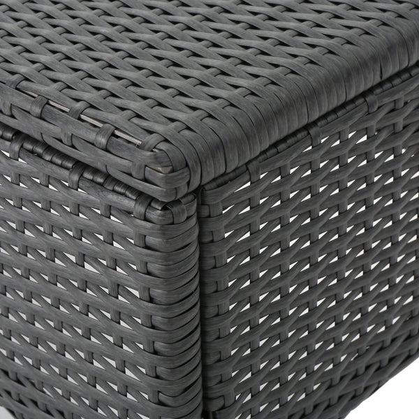 English Elm Christopher Knight Home® - CORDOBA PE Rattan 4-Pc Wicker Chat Set with Cushions, Iron Legs & Waterproof Fabric Comfort Grey 57458.00GRY