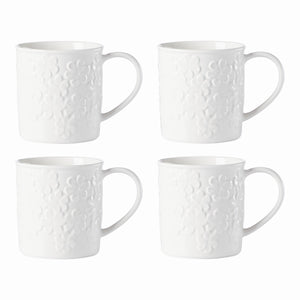 Lenox Kate Spade Blossom Lane 4-Piece Mug Set White, WHITE PORCELAIN 891948