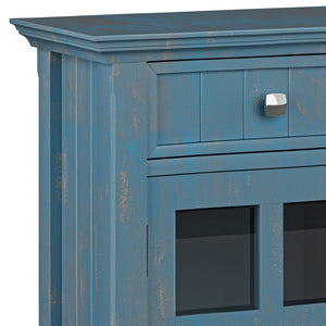English Elm Acadian Entryway Storage Cabinet - Handcrafted Coastal Blue Charm With Adjustable Shelves & Drawers B136P158292