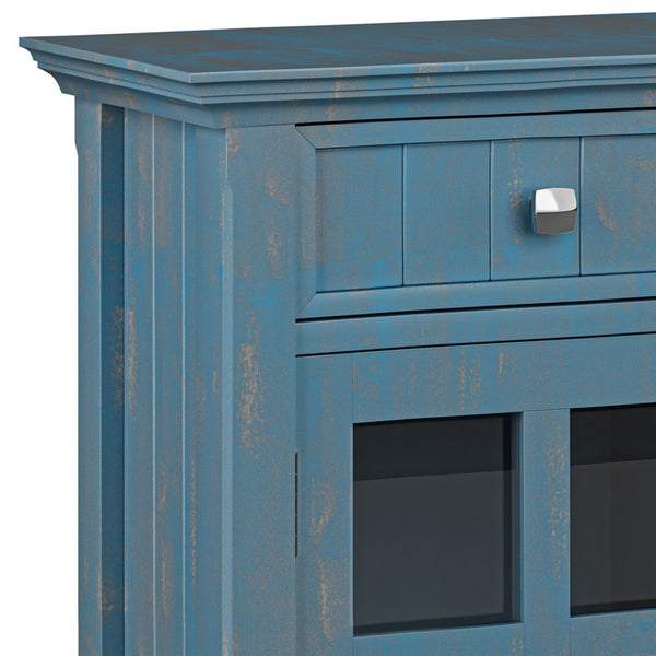 English Elm Acadian Entryway Storage Cabinet - Handcrafted Coastal Blue Charm With Adjustable Shelves & Drawers B136P158292