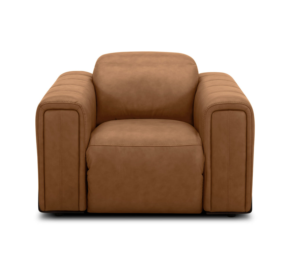 Vig Furniture Divani Casa Sandstone - Luxurious Brown Leather Electric Recliner Chair For Ultimate Comfort Camel  Vgkv-km.6120-chr-brn