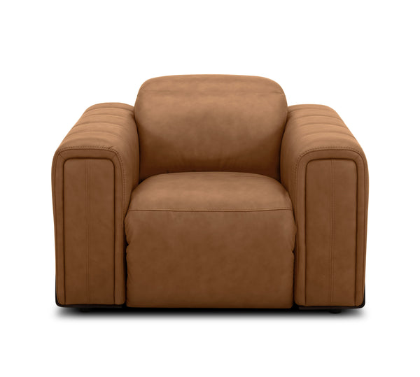 Vig Furniture Divani Casa Sandstone - Luxurious Brown Leather Electric Recliner Chair For Ultimate Comfort Camel  Vgkv-km.6120-chr-brn