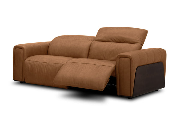 Vig Furniture Divani Casa Sandstone - Luxurious Brown Leather Sofa With Dual Electric Recliners & Headrests Camel  Vgkv-km.6120-sofa-brn