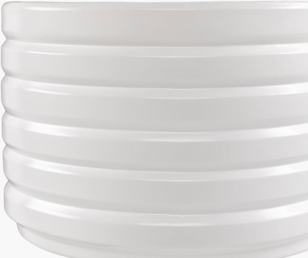 Surya Orchid 20" Decorative Ceramic Planter - Modern Outdoor Accent For Stylish Patios & Gardens White Ceramic,Beechwood Orc-003