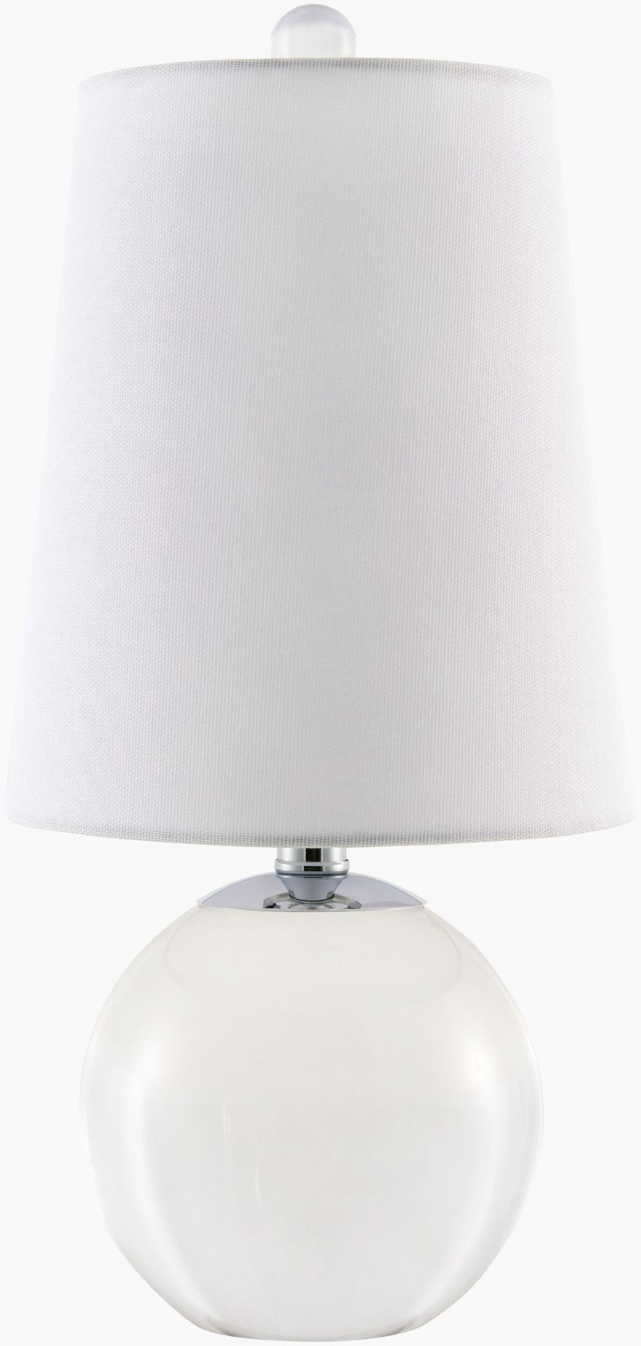 Surya Orrefor Crystal Body Accent Lamp with Linen Shade and Finial for Bedside Decor ORF-001