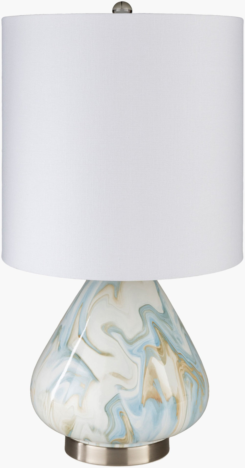 Livabliss Orleans Ceramic Crystal Base Table Lamp with Linen Shade for Living Room Decor ORL-001