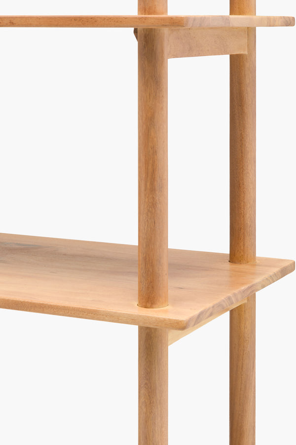 Surya Orly Bookcase - 53"H X 63"W Scandinavian Modern Mango Wood Storage Solution For Elegant Spaces Top, Brown,Base, Brown Mango Wood,Mango Wood Orly004-676316