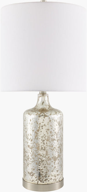 Livabliss Ormond Glass Base Table Lamp with Linen Shade for Bedroom or Living Room Ambiance ORM-001