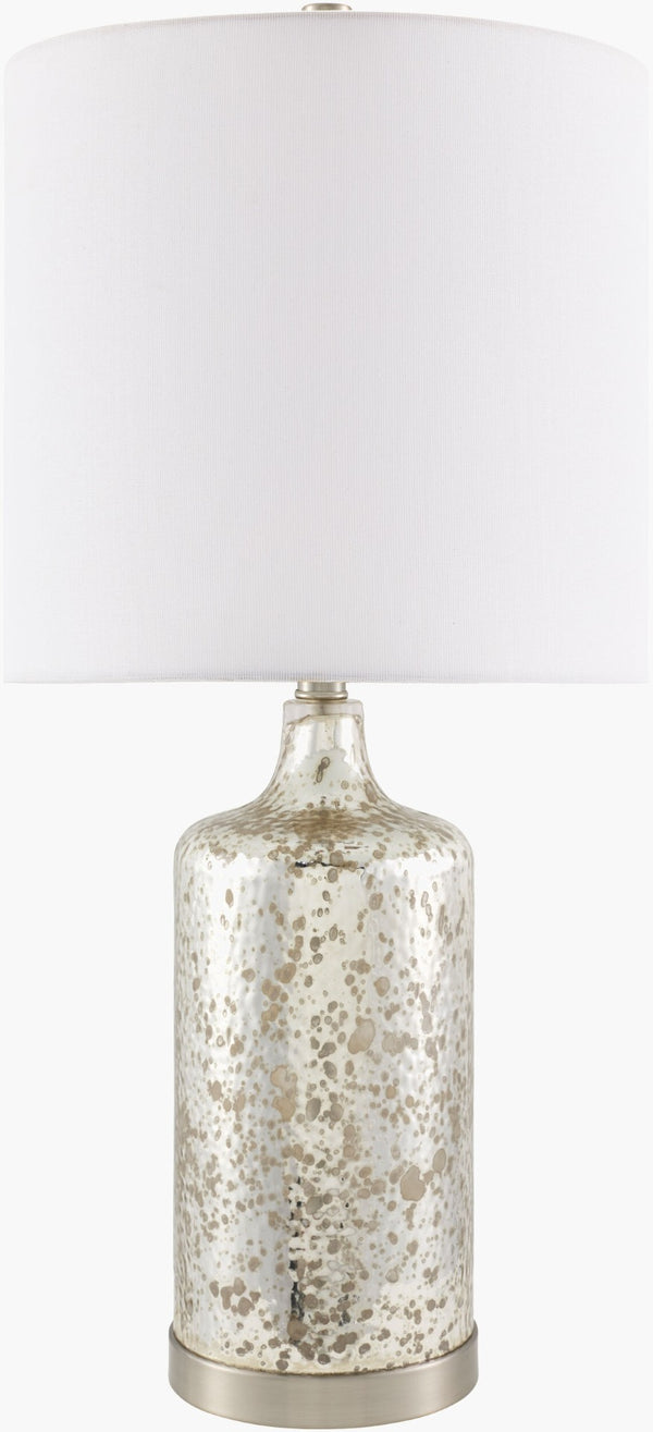 Livabliss Ormond Glass Base Table Lamp with Linen Shade for Bedroom or Living Room Ambiance ORM-001