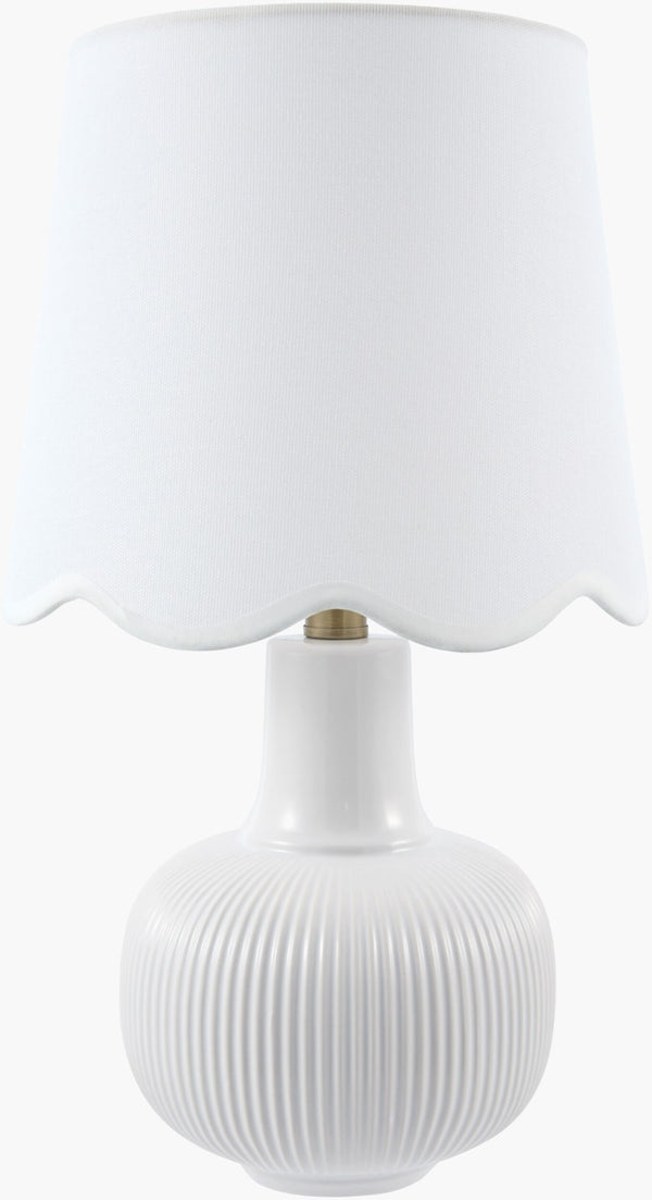 Livabliss Ormelle Coastal Traditional Linen Shade Table Lamp with Textured Metal Base ORML-001